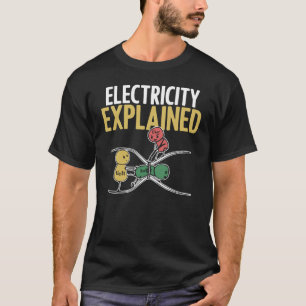 T-shirt Electricité Expliqué Illustration Electricien Thé