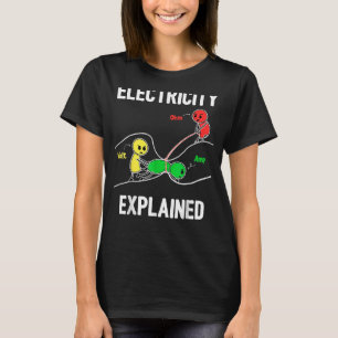 T-shirt Electricité Expliqué Ohm Volt Ampere Electricien