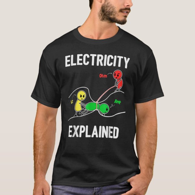 T-shirt Electricité Expliqué Ohm Volt Ampere Electricien (Devant)