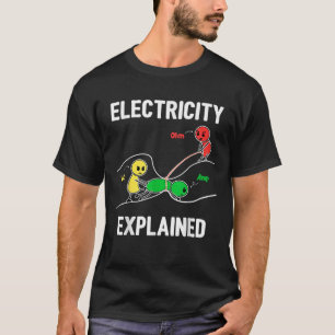 T-shirt Electricité Expliqué Ohm Volt Ampere Funny Electr