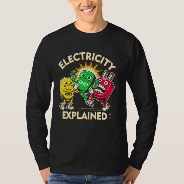 T-shirt Électricité Expliqué Ohms Droit Science Pun Physiq (Devant)