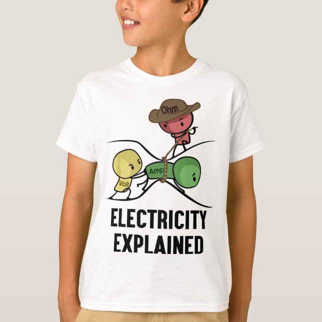 T-shirt Électricité Expliqué Physique Cadeau Nerd I enseig (Devant)