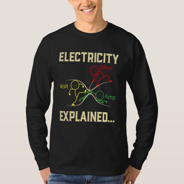 T-shirt Electricité Explique Physique Nerd drôle (Devant)