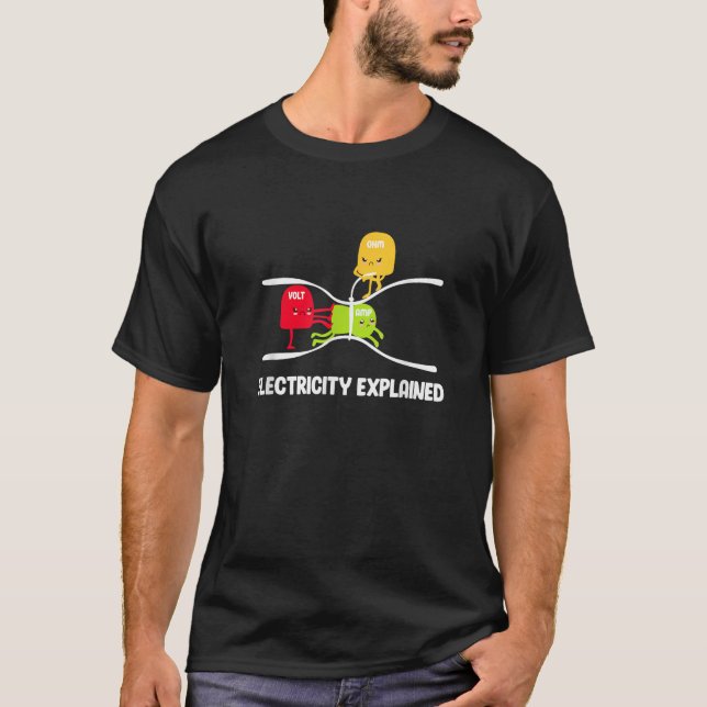 T-shirt Électricité Expliqué Volt Ohm Amp Amp Funny Electr (Devant)