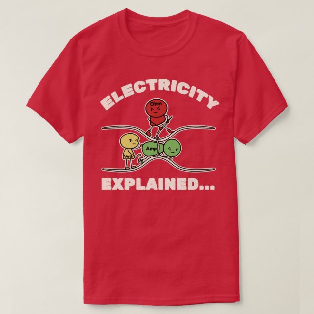 T-shirt Électricité Expliquée Illustration Vintage (Design devant)