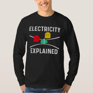 T-shirt Électricité Expliquée Ingénieur Électricien Monteu