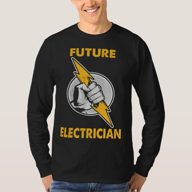 T-shirt Electricity lightning  Future Electrician (Devant)