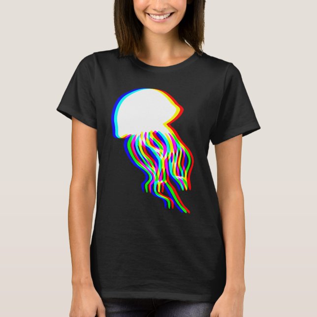 T-shirt Électrification de méduse EDM Rave Silhouette femm (Devant)