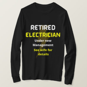 T-shirt Électronicien retraité jaune Funny cadeau de retra