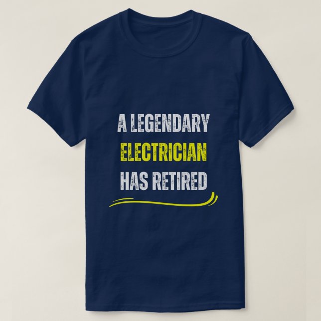 T-shirt Électronicien retraité jaune Funny texte de retrai (Design devant)