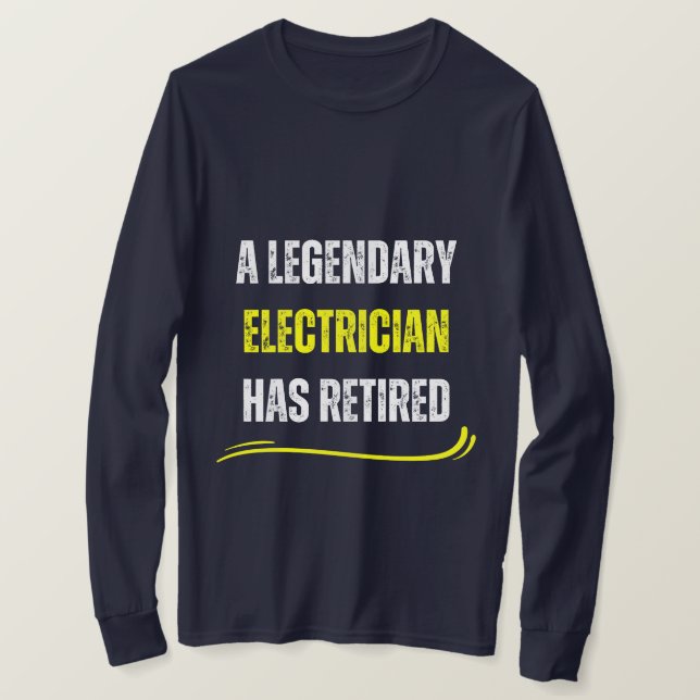 T-shirt Électronicien retraité jaune Funny texte de retrai (Design devant)