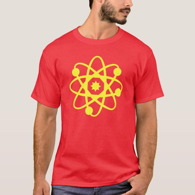 T-shirt Électrons et chemise rouge de geek de neurones (Devant)