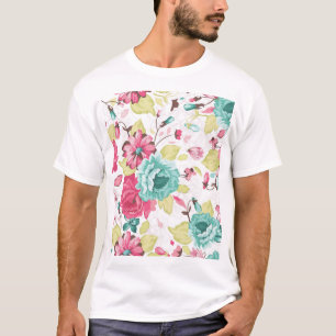 T-shirt Élégance Abstraite florale Arrière - plan sans cou