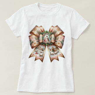 T-shirt Élégance de la Nativité rose