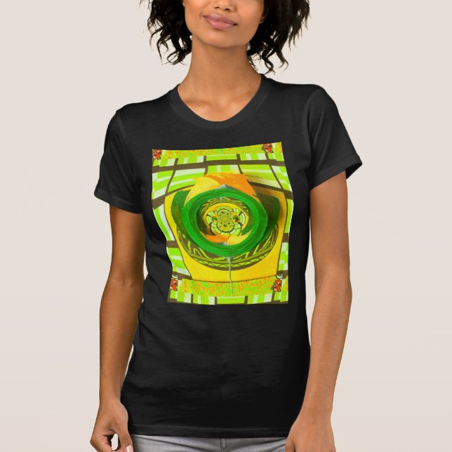 T-shirt Elégance d'or : Beau art rose jaune africain (Devant)