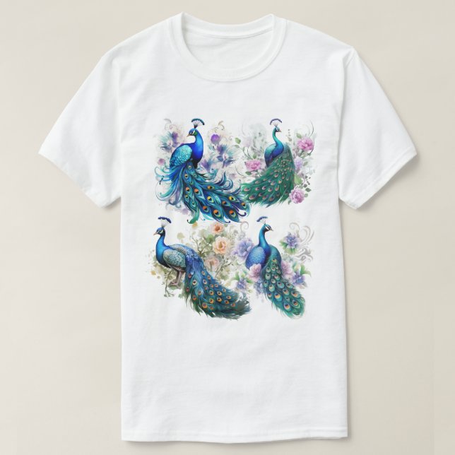 T-shirt Élégance du paon (Design devant)