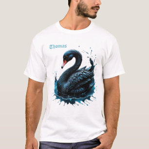 T-shirt Élégance en mouvement, cygne noir,