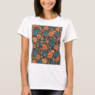 T-shirt Élégance florissante : Collection florale rétro