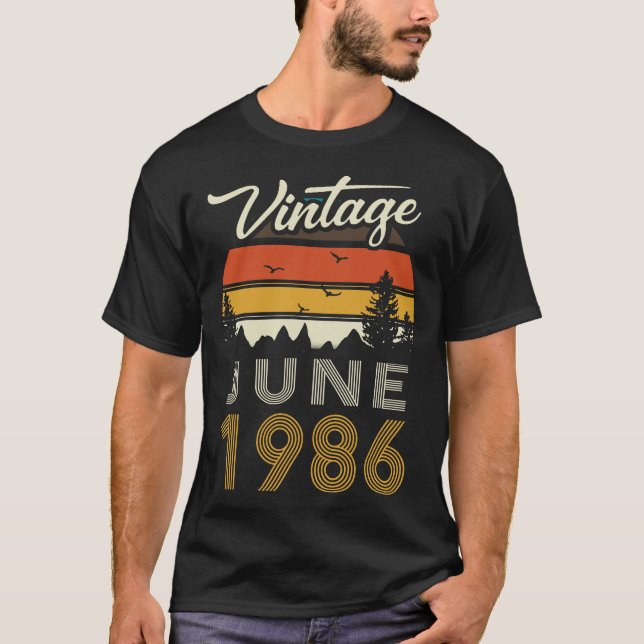 T-shirt Élégance Rétro de Juin 1986 (Devant)