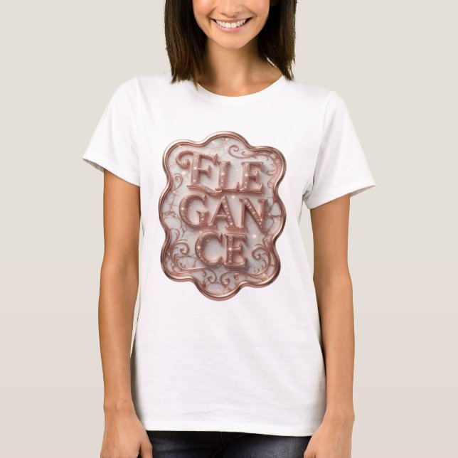 T-shirt ÉLÉGANCE Rose Élégante Création Graphique (Devant)