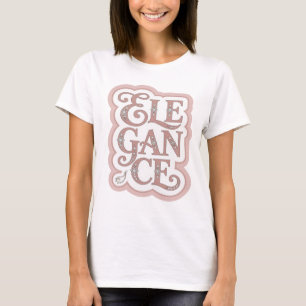 T-shirt Élégance Rose ludique - Art textuel 3D