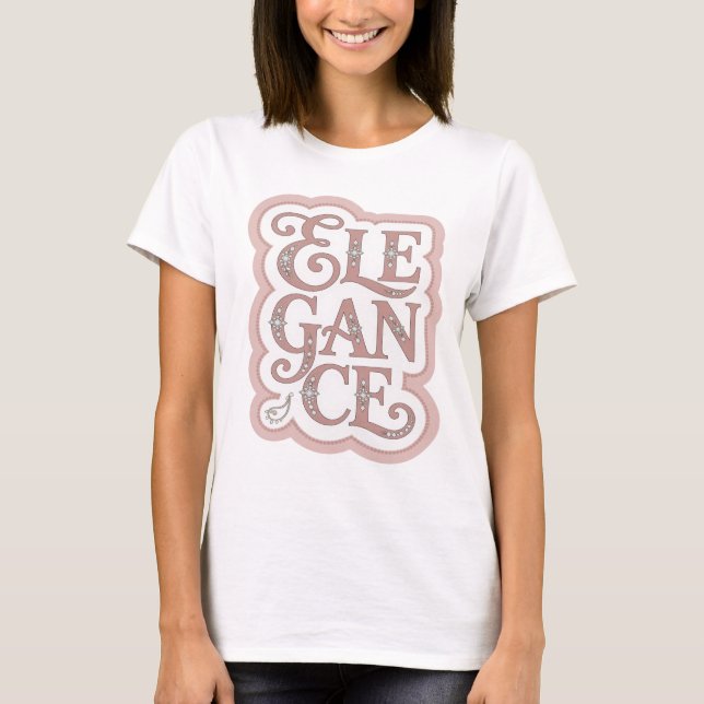 T-shirt Élégance Rose ludique - Art textuel 3D (Devant)