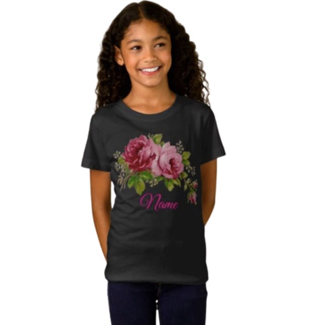 T-Shirt Élégance Rose Rose  (Cute and comfy kids’ tee for Mother’s Day—perfect for celebrating Mom with big smiles.)