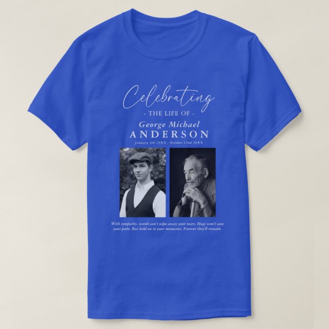 T-shirt Elegant 2 Photo 'Celebrating the Life' Hommage (Design devant)