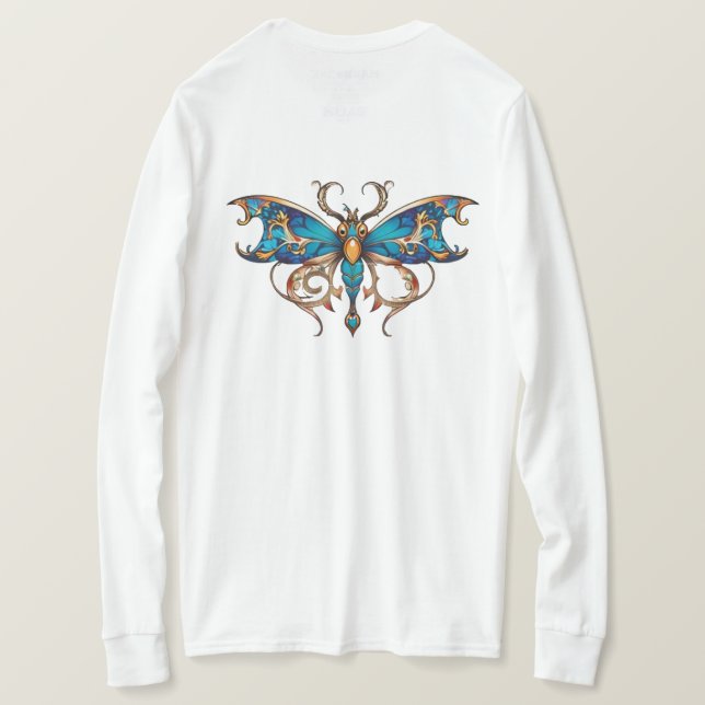 T-shirt élégant à manches longues papillon en fili (Design dos)