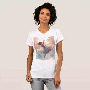 T-shirt élégant à motif de ballerine à l'aquarelle