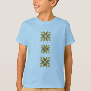 T-Shirt Élégant à Motif Floral Géométrique Doré