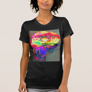 T-shirt Élégant abstrait Pavot floral Jaune