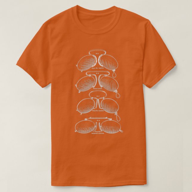 T-shirt Elégant Antique Français Pince Nez lunettes d'oeil (Design devant)
