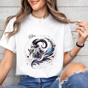 T-shirt Elégant aquarelle Capricorne Zodiac personnalisé b