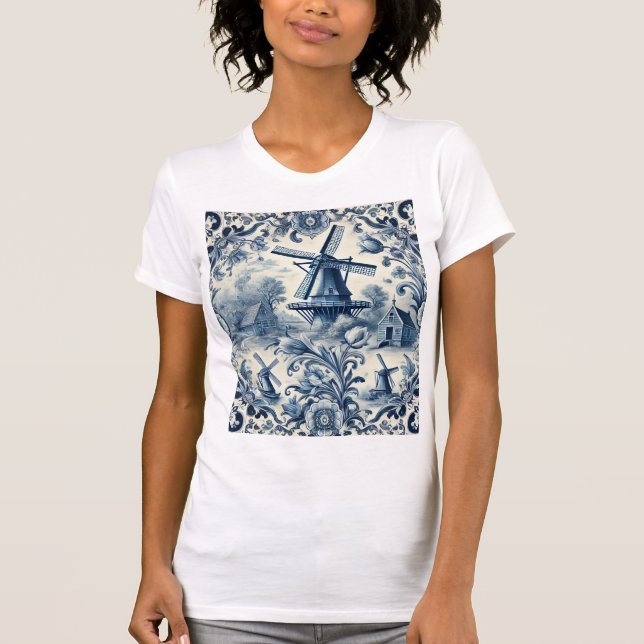 T-shirt élégant avec design de carreau vintage (Devant)