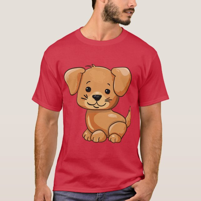 T-shirt élégant avec impression de chien pour les  (Devant)