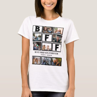 T-shirt Élégant BFF Meilleurs amis Forever 9 Collage photo