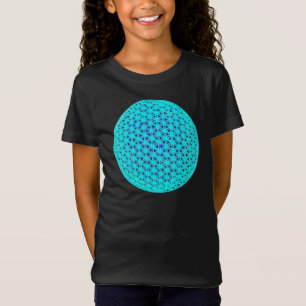 T-Shirt Élégant bleu néon fleur turquoise de vie
