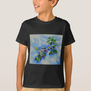 T-shirt Elégant Blueberry aquarelle peinture fruit bleu