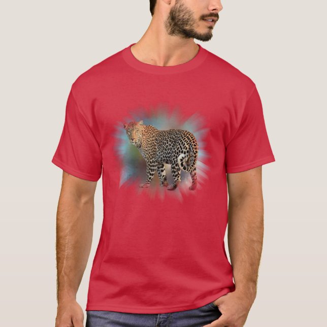 T-shirt Élégant Cardinal moderne Modèle rouge Leopard (Devant)
