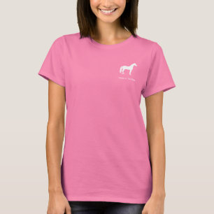 T-shirt Élégant Cheval Blanc Texte personnalisable