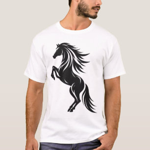 T-shirt Elégant Cheval d'élevage Silhouette Design