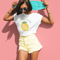 Élégant Citrus Citron jaune Monogramme d'été