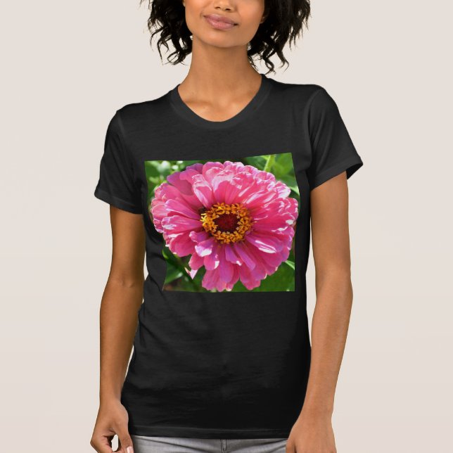 T-shirt Élégant classique floral rose fleur marguerite (Devant)