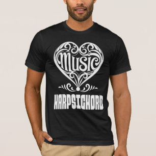 T-shirt Elégant Coeur défilé pour les amateurs de Harpsich