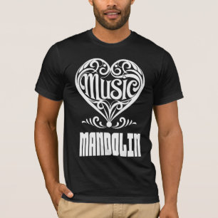 T-shirt Elégant Coeur défilé pour les amateurs de mandolin