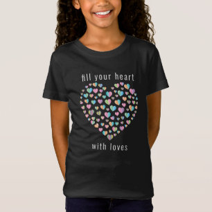 T-Shirt Elégant Cute Colorful Heart Motif Design