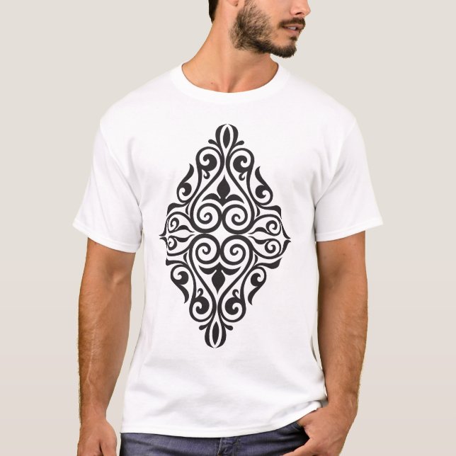 T-shirt Elegant Dark Floral Ornament – Decorative Botan (Devant)