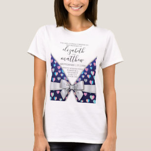 T-shirt Elégant design moderne Bow and Heart Speckles