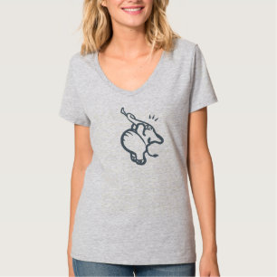 T-shirt Élégant Dessin au Trait d'Éléphant de Dessin Animé